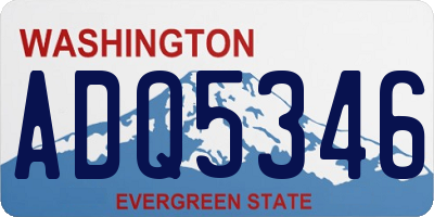 WA license plate ADQ5346