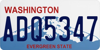WA license plate ADQ5347