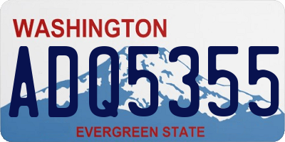 WA license plate ADQ5355