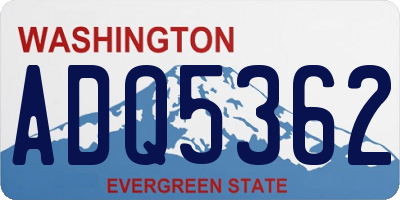 WA license plate ADQ5362