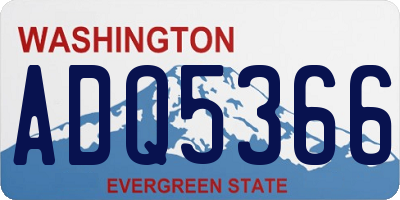WA license plate ADQ5366