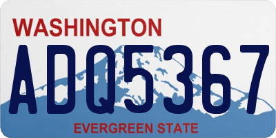 WA license plate ADQ5367