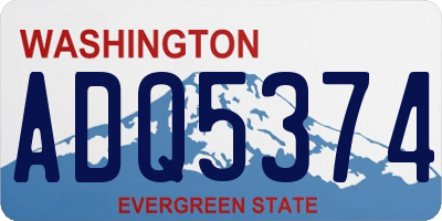 WA license plate ADQ5374