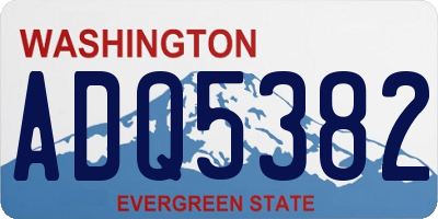 WA license plate ADQ5382