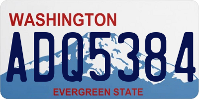 WA license plate ADQ5384