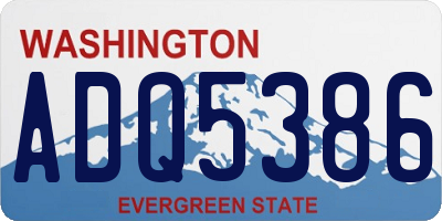 WA license plate ADQ5386