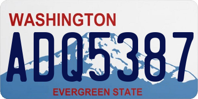 WA license plate ADQ5387