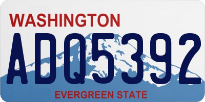 WA license plate ADQ5392