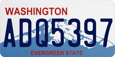 WA license plate ADQ5397