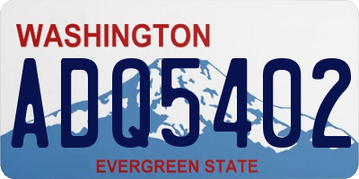 WA license plate ADQ5402