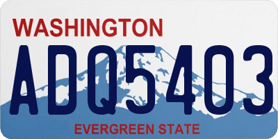 WA license plate ADQ5403