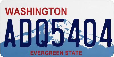 WA license plate ADQ5404