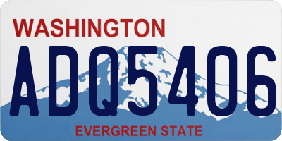 WA license plate ADQ5406