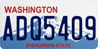 WA license plate ADQ5409