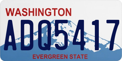 WA license plate ADQ5417