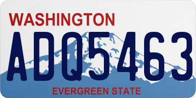WA license plate ADQ5463