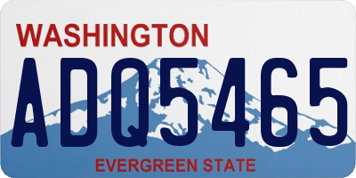 WA license plate ADQ5465