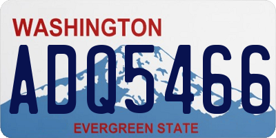 WA license plate ADQ5466
