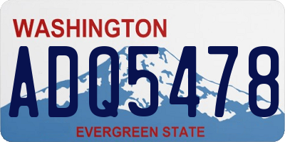 WA license plate ADQ5478