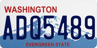 WA license plate ADQ5489