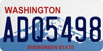 WA license plate ADQ5498