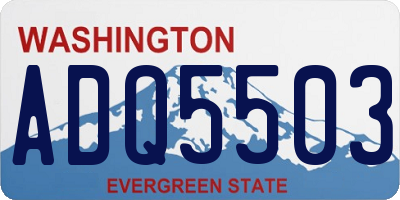 WA license plate ADQ5503