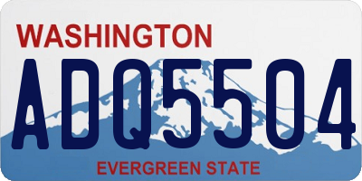 WA license plate ADQ5504