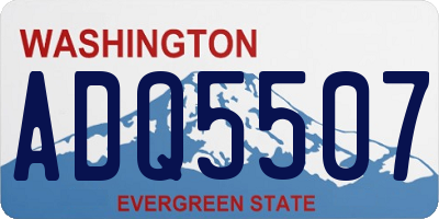 WA license plate ADQ5507