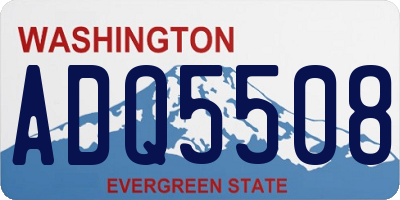 WA license plate ADQ5508