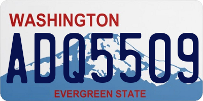 WA license plate ADQ5509
