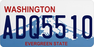WA license plate ADQ5510