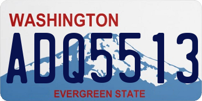WA license plate ADQ5513