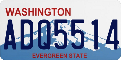 WA license plate ADQ5514