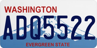 WA license plate ADQ5522