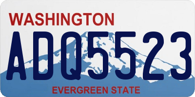 WA license plate ADQ5523