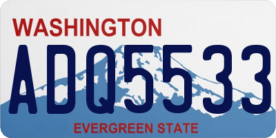 WA license plate ADQ5533
