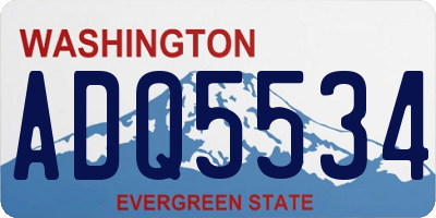 WA license plate ADQ5534