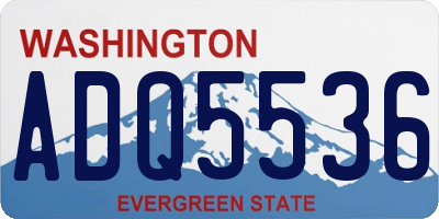 WA license plate ADQ5536