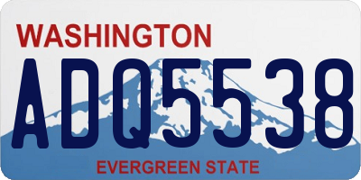 WA license plate ADQ5538
