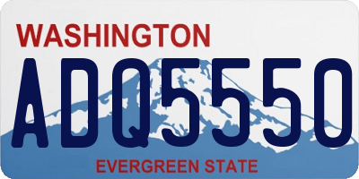 WA license plate ADQ5550