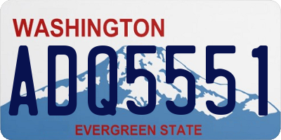 WA license plate ADQ5551