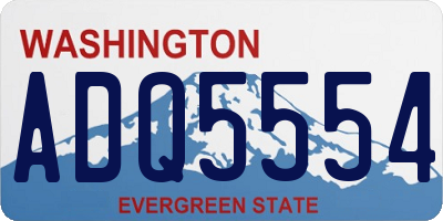 WA license plate ADQ5554