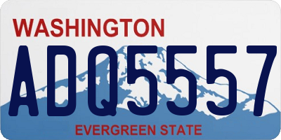 WA license plate ADQ5557