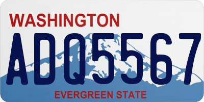WA license plate ADQ5567