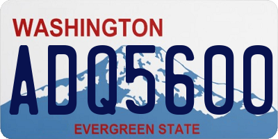 WA license plate ADQ5600