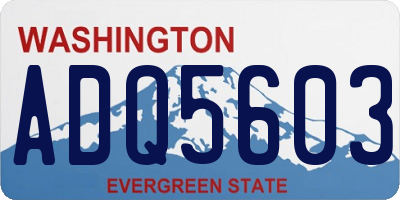 WA license plate ADQ5603