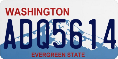 WA license plate ADQ5614