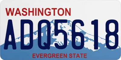 WA license plate ADQ5618