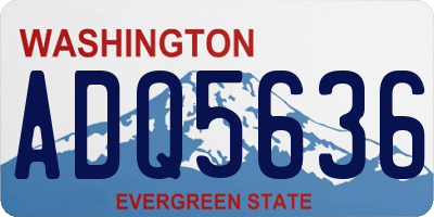 WA license plate ADQ5636
