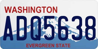 WA license plate ADQ5638